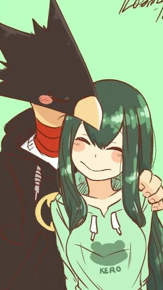 ai character: 💚🖤TsuyuxFumikage🖤💚 background