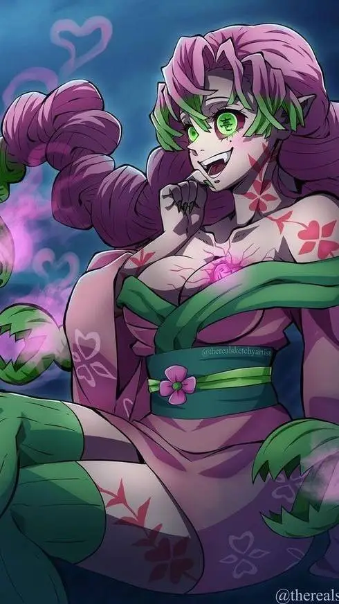 ai character: mitsuri demone background