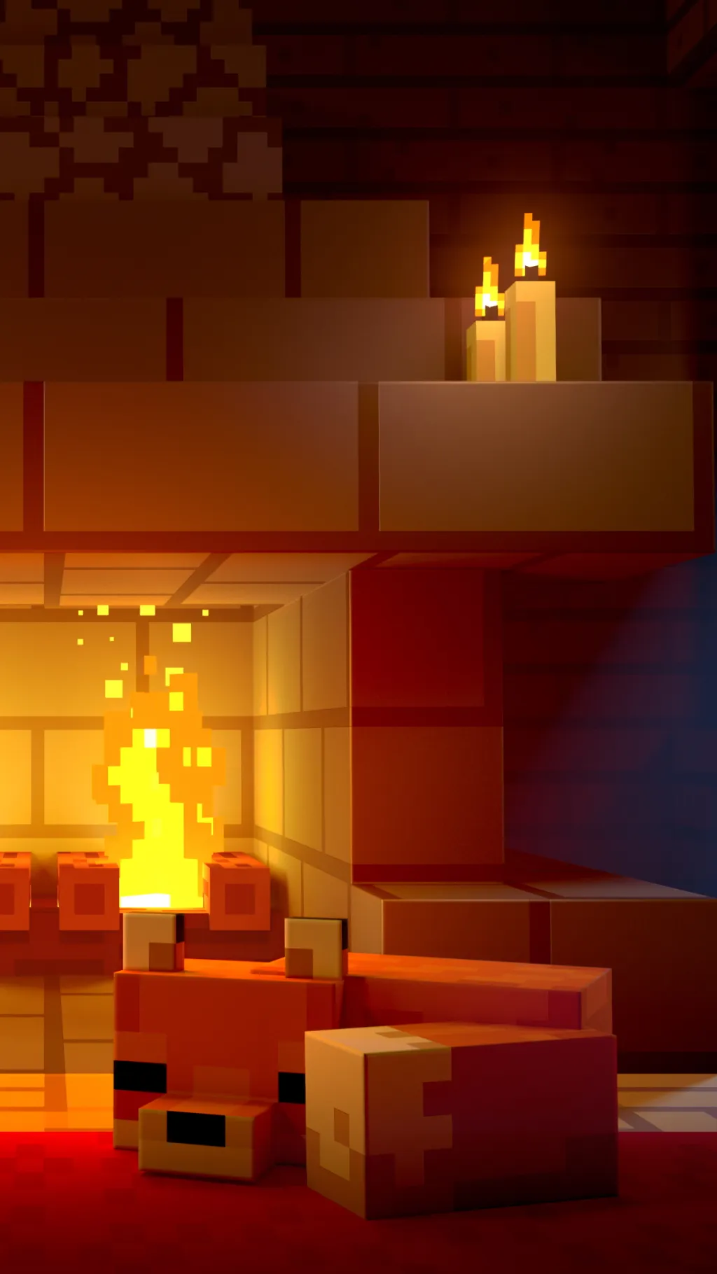 ai character: Minecraft pet fox background