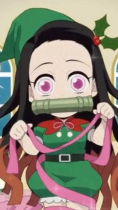 ai character: Xmas nezuko  background