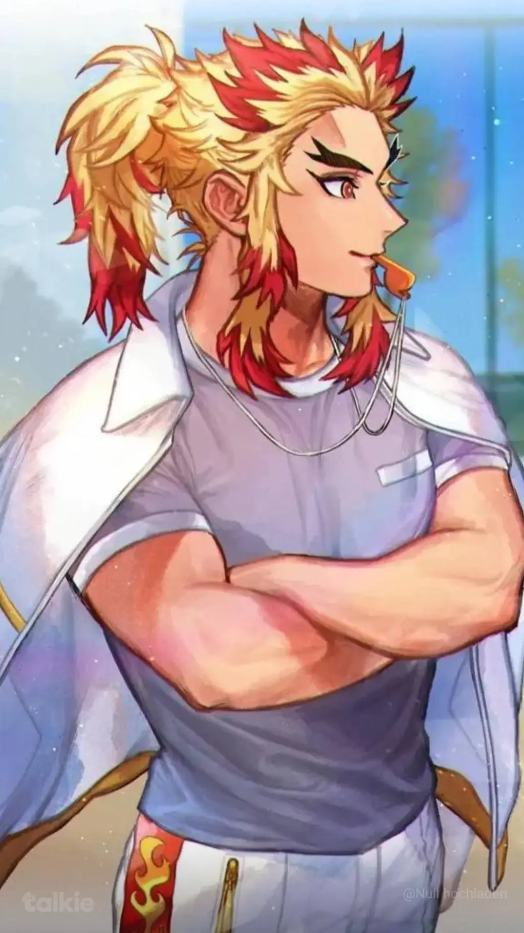 ai character: kyojuro Rengoku  background