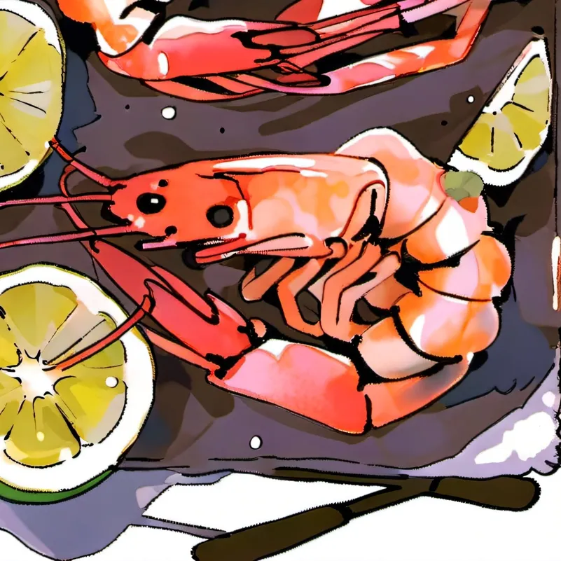chat with ai character: Shrimpo but food