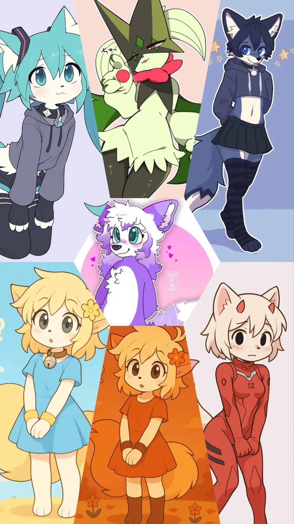 ai character: Rainbow Furries🌈 background