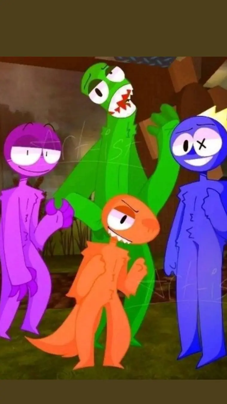 ai character: rainbow friends  background