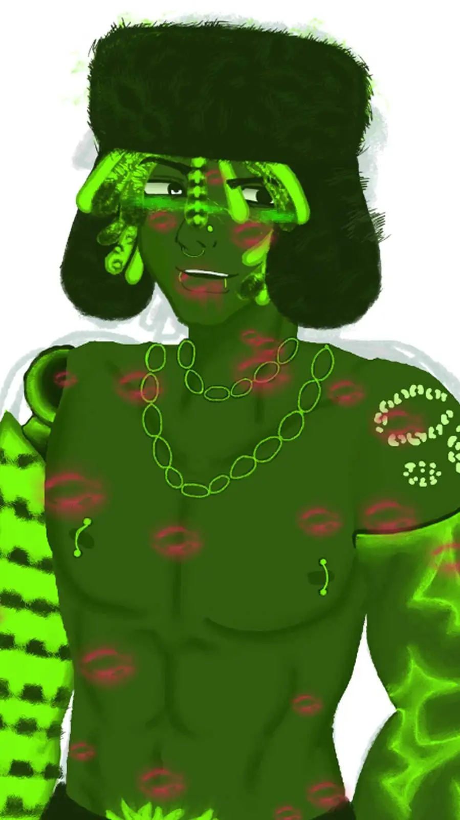 ai character: Green background