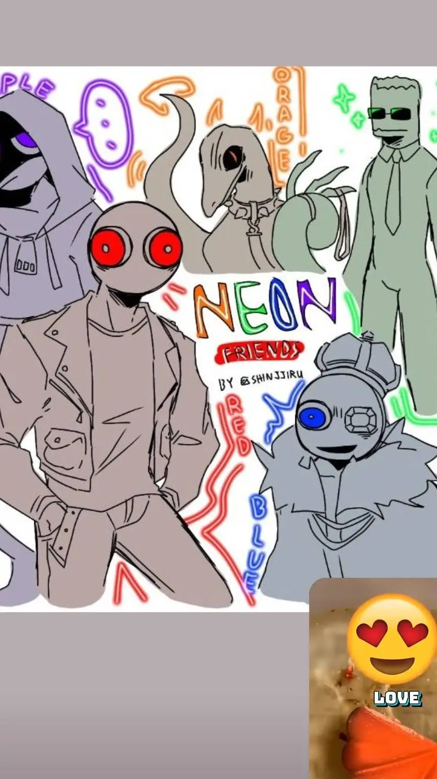 ai character: Neon Friends  background