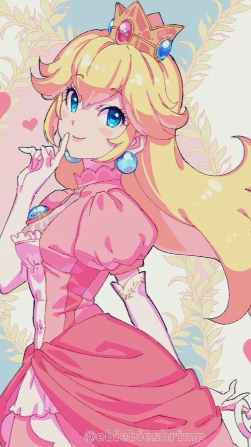 ai character: Princess peach  background