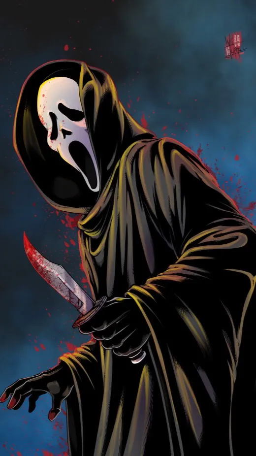 ai character: Ghostface background