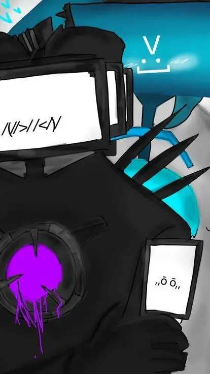 ai character: 🩵 X💜 background