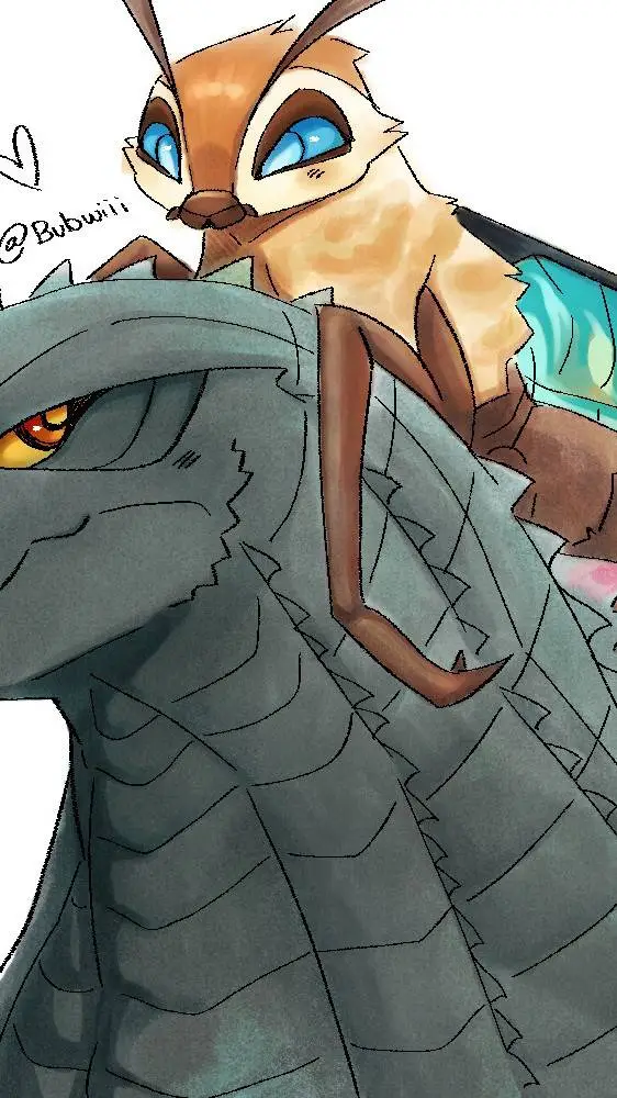 ai character: godzilla x mothra  background