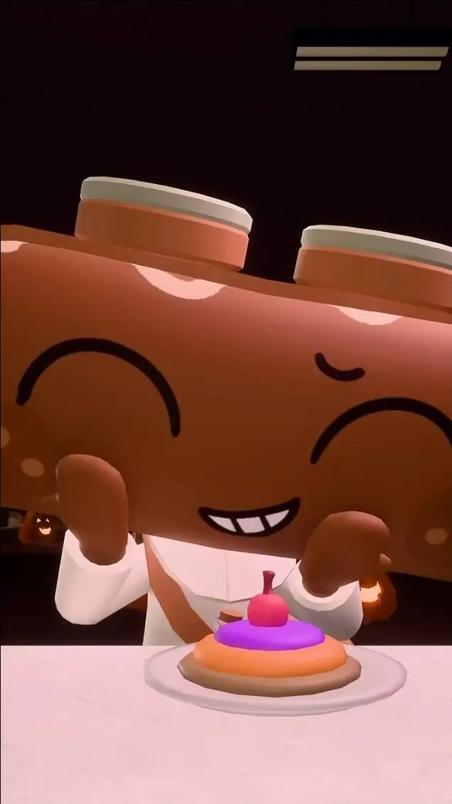 ai character: |~ Fruitcake >:] background