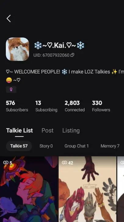 ai character: ❄️Kai❄️ background