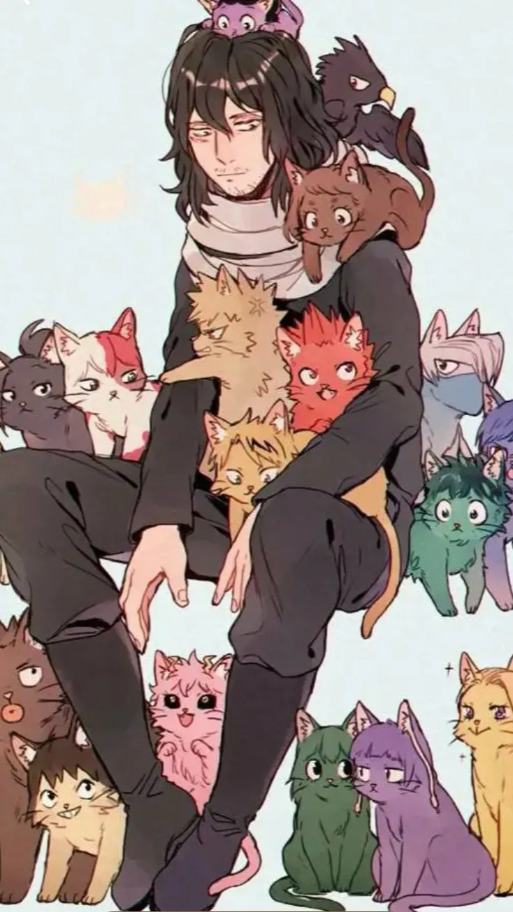 ai character: Aizawa got cats background