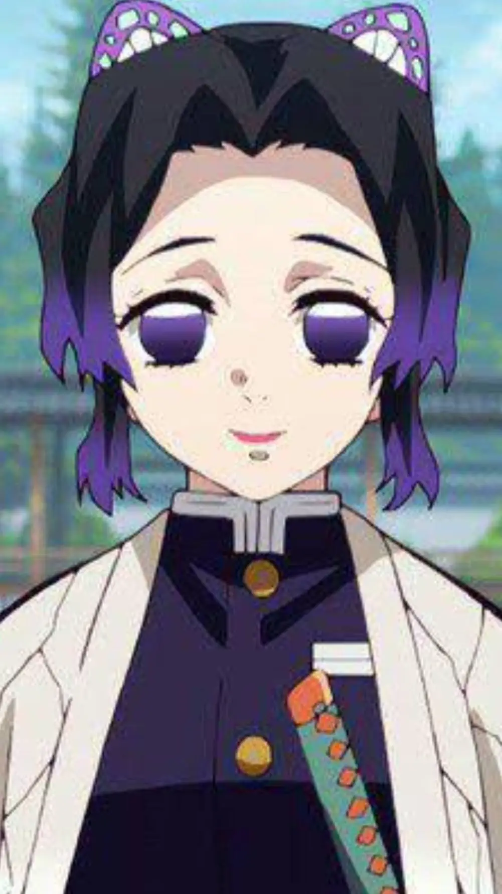 ai character: SHINOBU KOCHO🦋🪻🌹 background