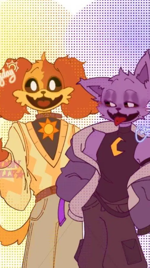 ai character: smiling critters background