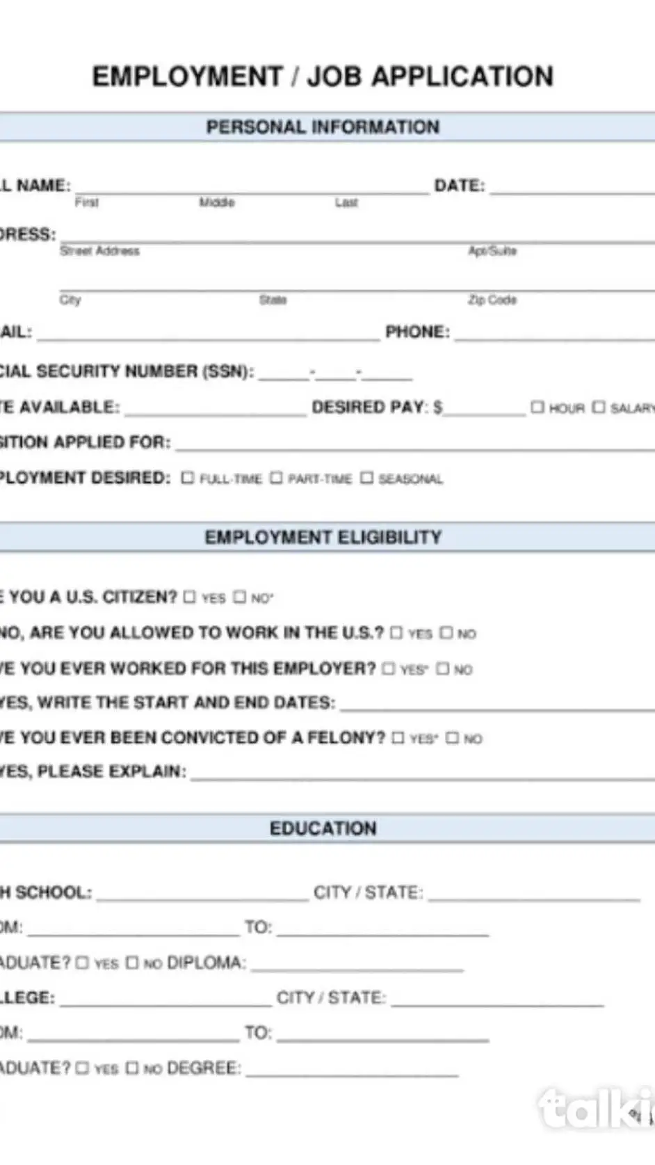 ai character: job application background