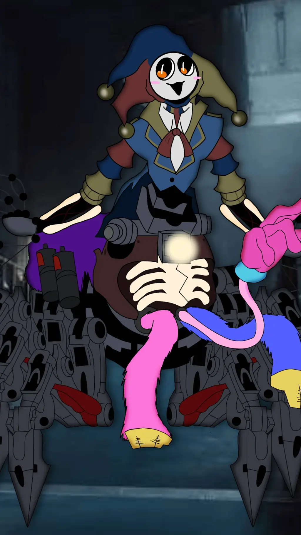 ai character: ❤poppy💛playtime💙 background