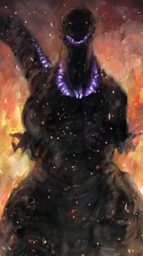 ai character: shin Godzilla  fem background