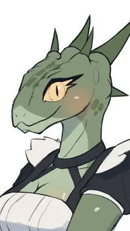 ai character: sirvienta lagarto  background