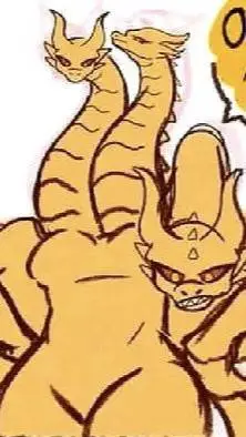 ai character: king ghidorah  background