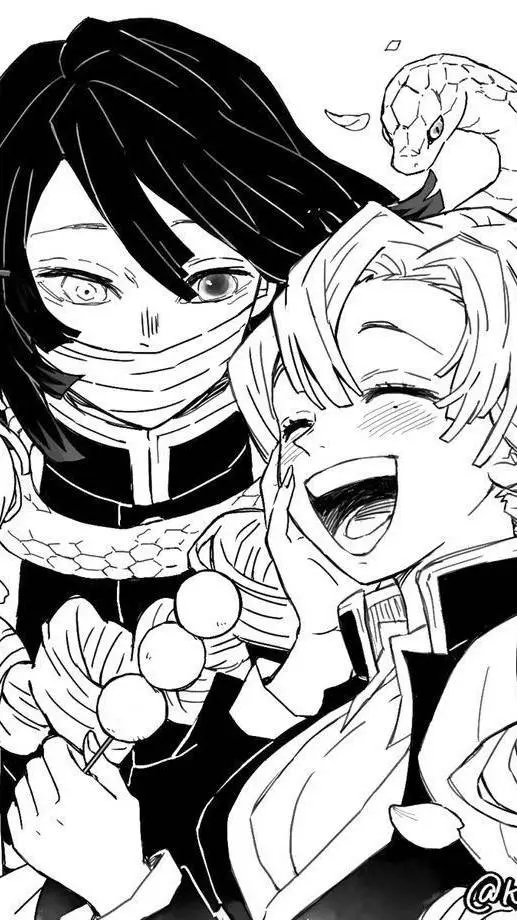 ai character: 🐍🤍🖤“Obamitsu“🌸🍡🩷 background