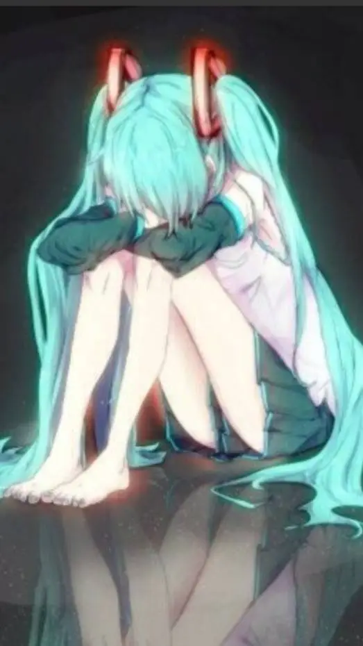 ai character: miku triste 😭 background