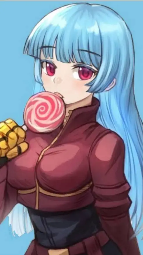 ai character: kof:💙kula💙 background