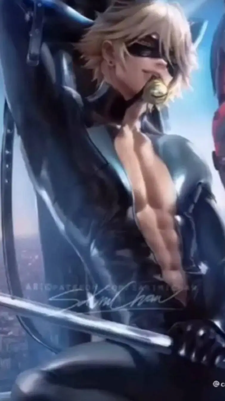 ai character: cat noir  background