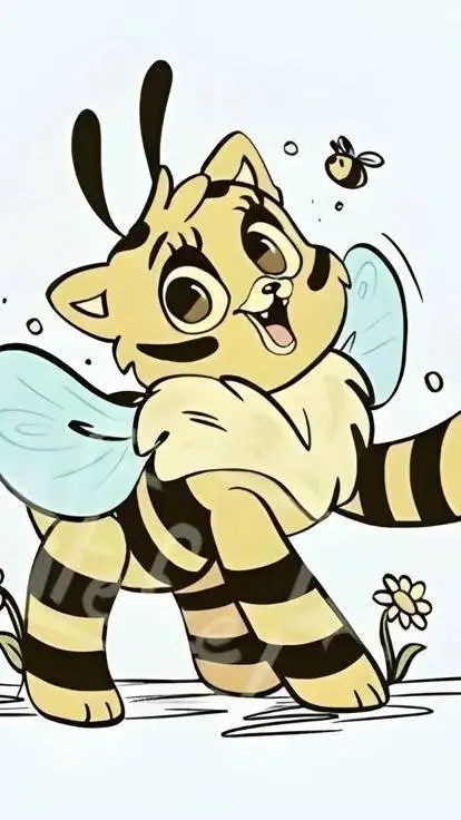 ai character: 🐝Cat Bee🐝 background
