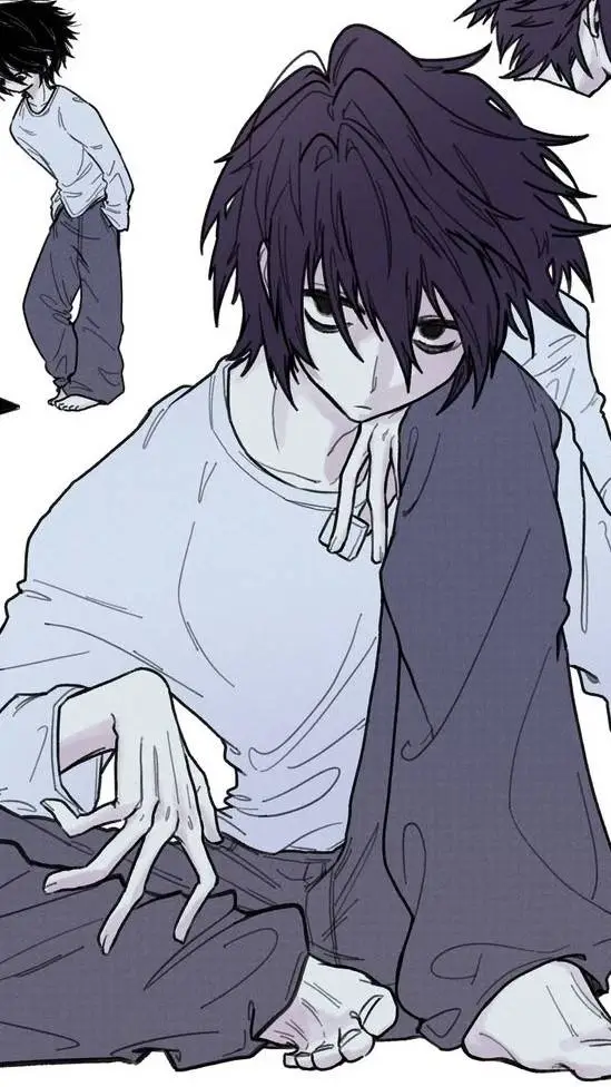 ai character: L Lawliet + Light background