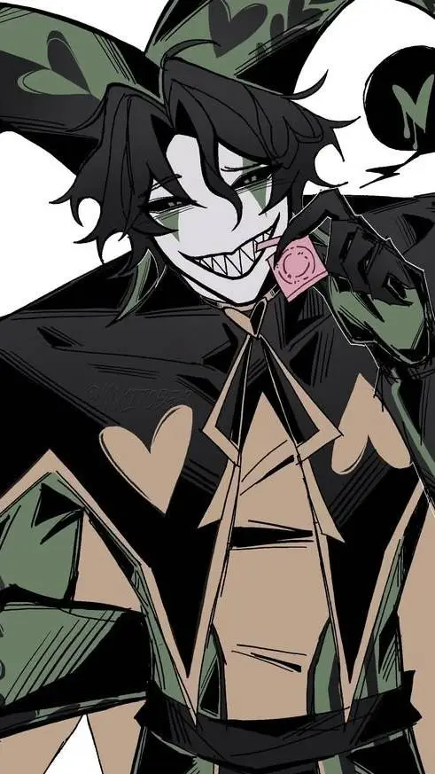 ai character: 💚Harlequin🐍 background