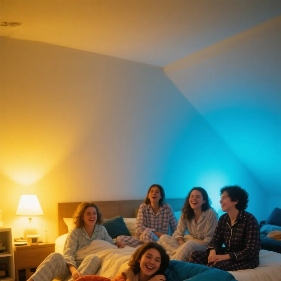 chat with ai character:  sleepover 