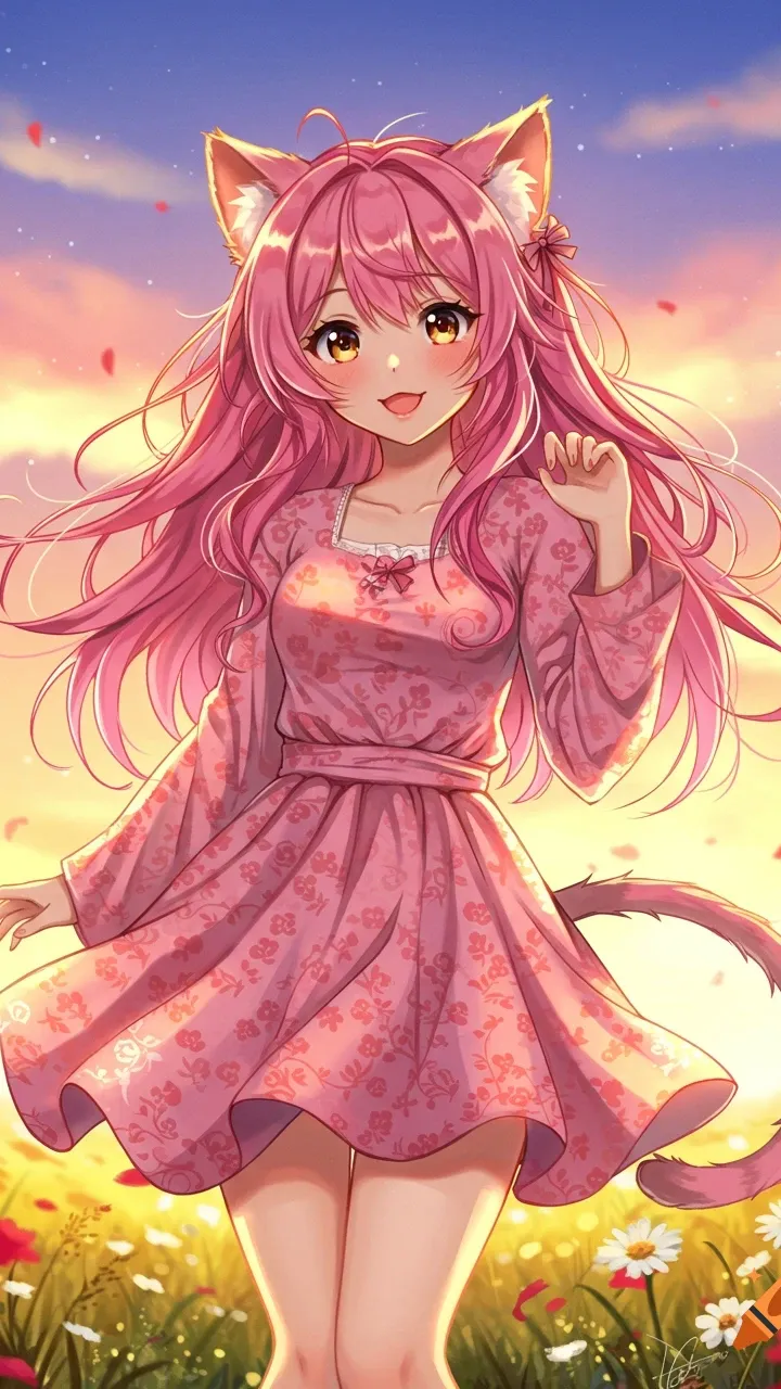 ai character: Cat girl background