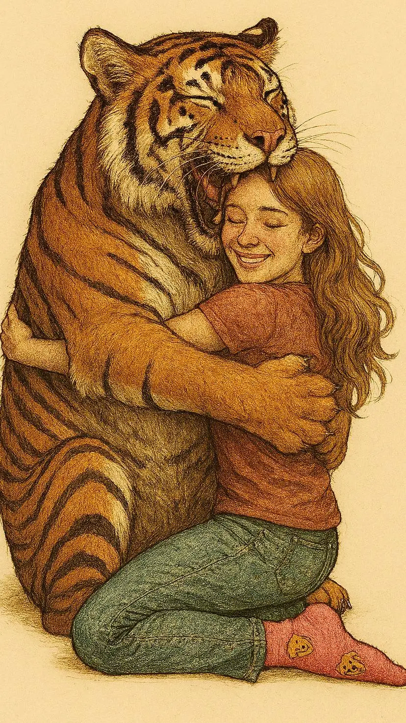 ai character: tiger hug background