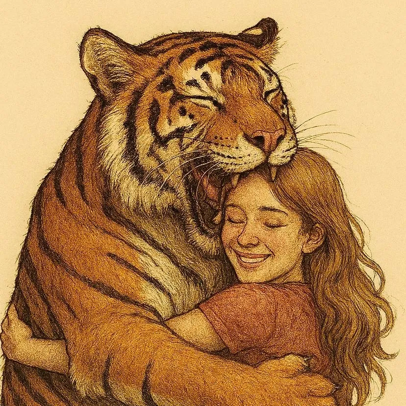 chat with ai character: tiger hug