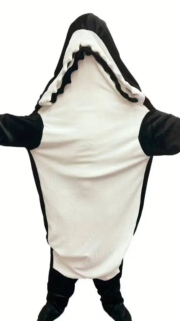 ai character: shark onesie virus background