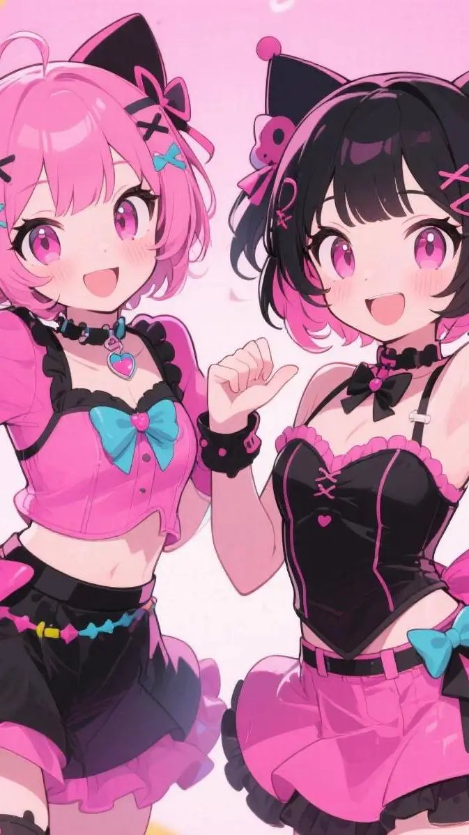 ai character: My Melody & Kuromi background