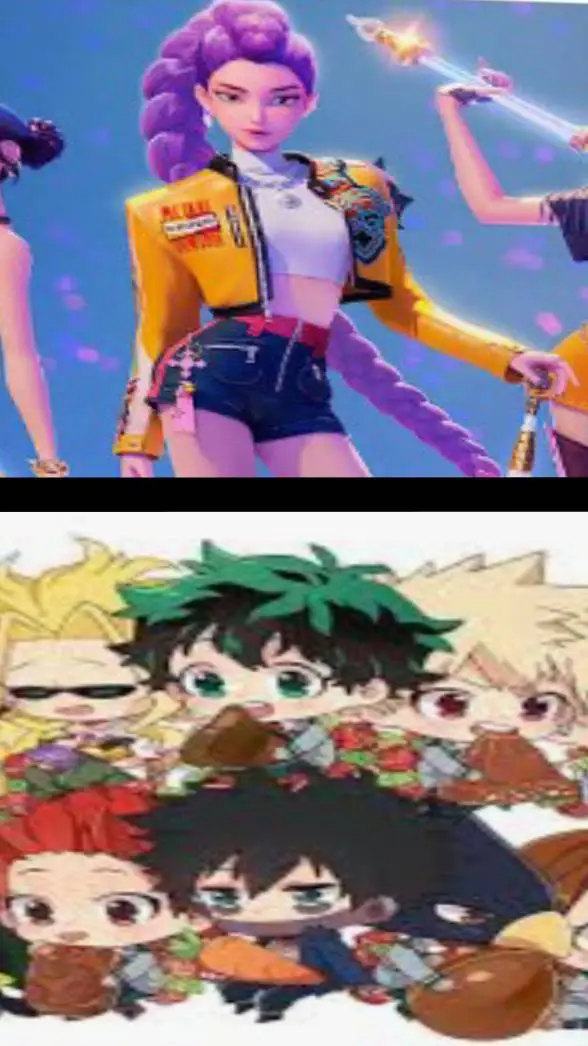 ai character: mha×huntrix background