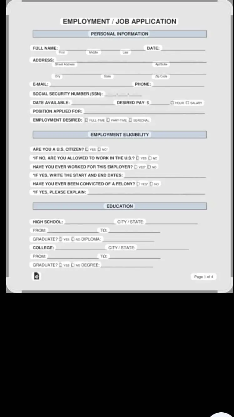 ai character: JOB APPLICATION background