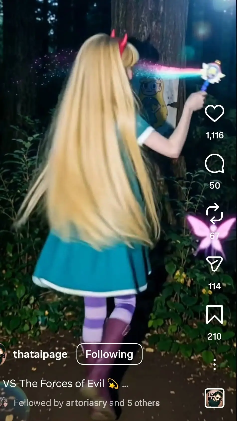 ai character: star butterfly background