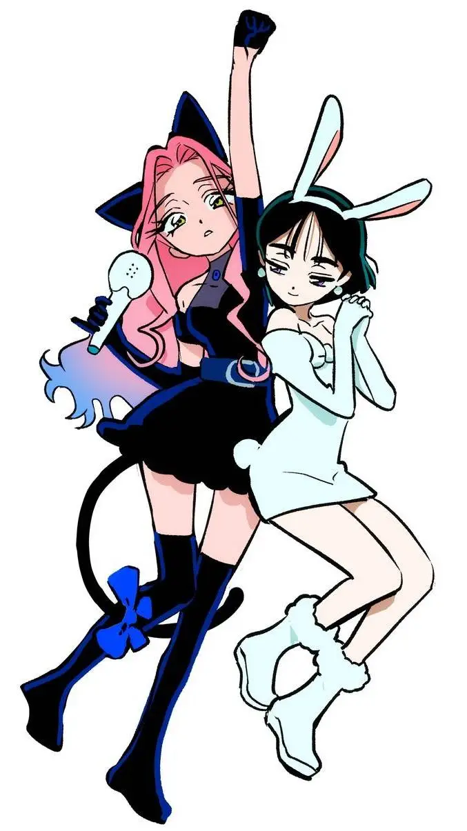 ai character: 🐈 🐱 Mizisua🐰🐇 background