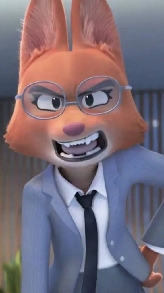 ai character: Ms foxington  background