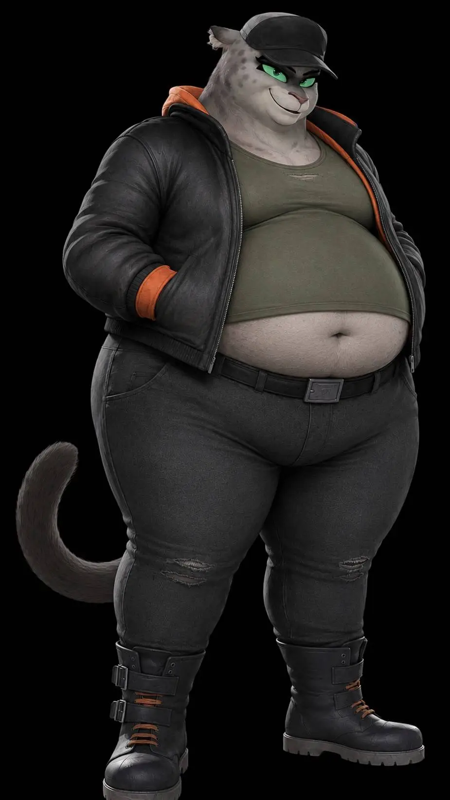 ai character: fat kitty kat background