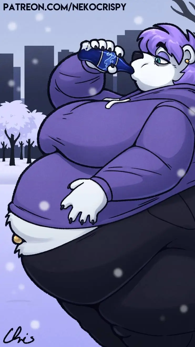 ai character: snowy background