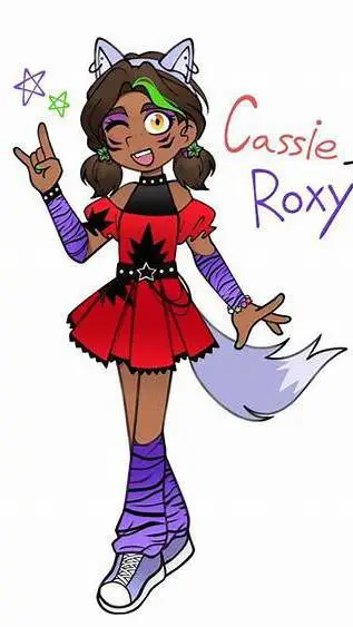 ai character: glam rock cassie background