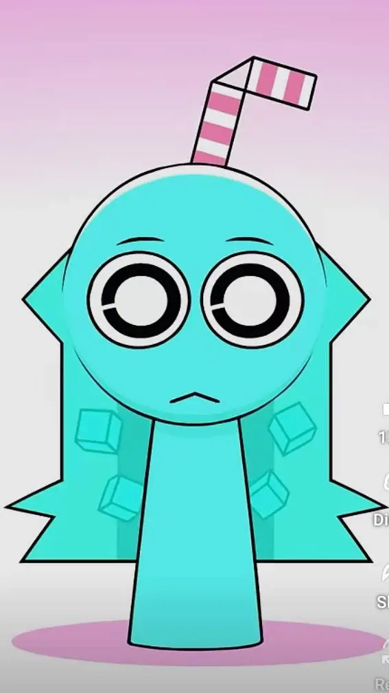 ai character: Sprunki Aqua.  background