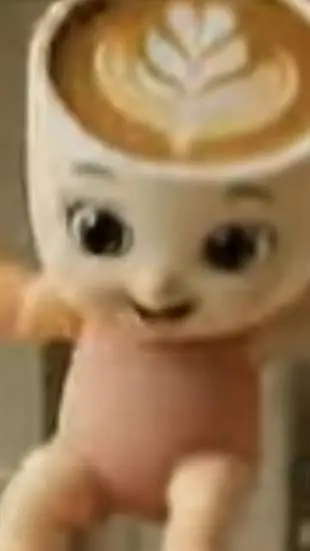 ai character: Baby cappuccino  background