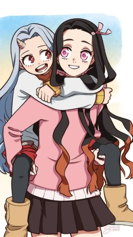 ai character: Nezuko and eri background