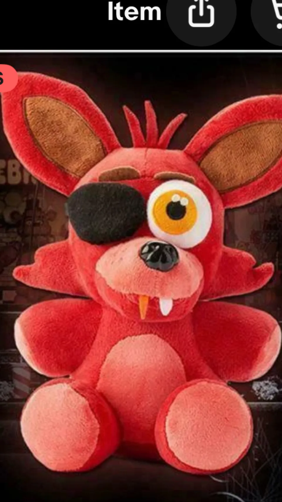 ai character: Foxy plush  background