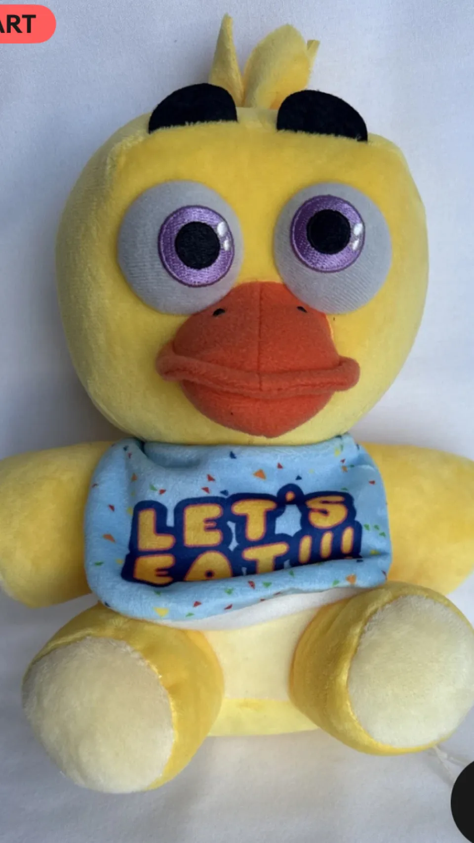 ai character: Chica plush background